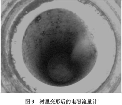 衬里变形后的电磁流量计