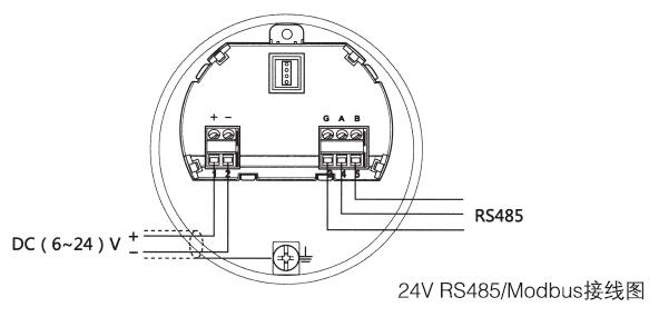 双缆导波雷达物位计24VRS485/Modbus接线图